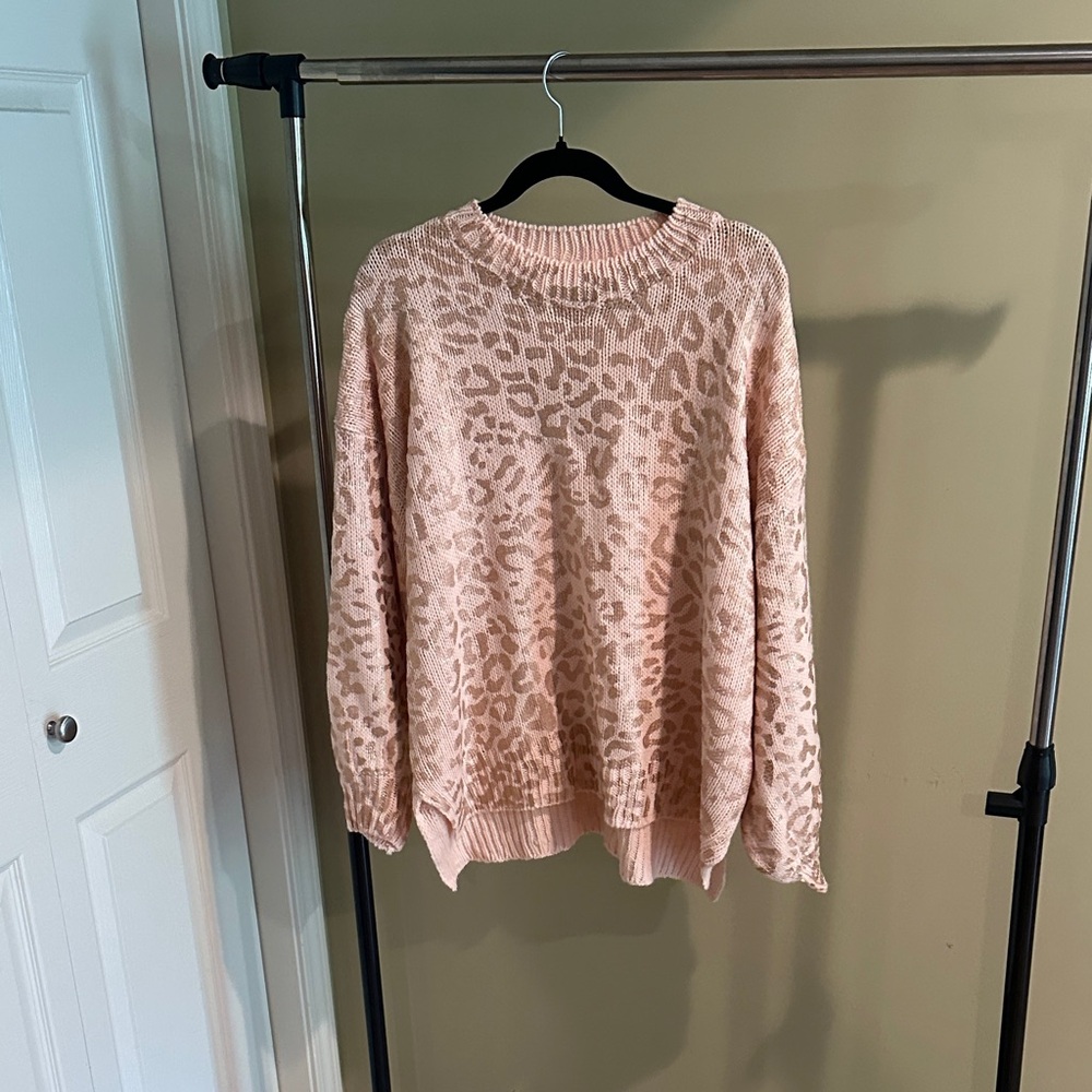 Impressions Blush Leopard Print Sweater